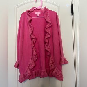 Ruffle pink cardigan